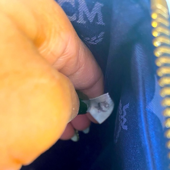 MCM Blue Visetos Zip Pouch, EUC - Picture 5 of 6